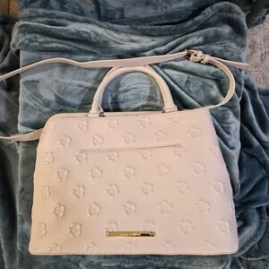 Betsey Johnson White Floral Embossed Bag